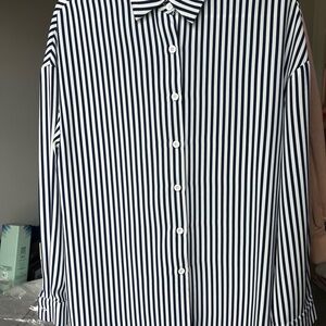 HYFVE Black & White Striped Button Down Shirt S